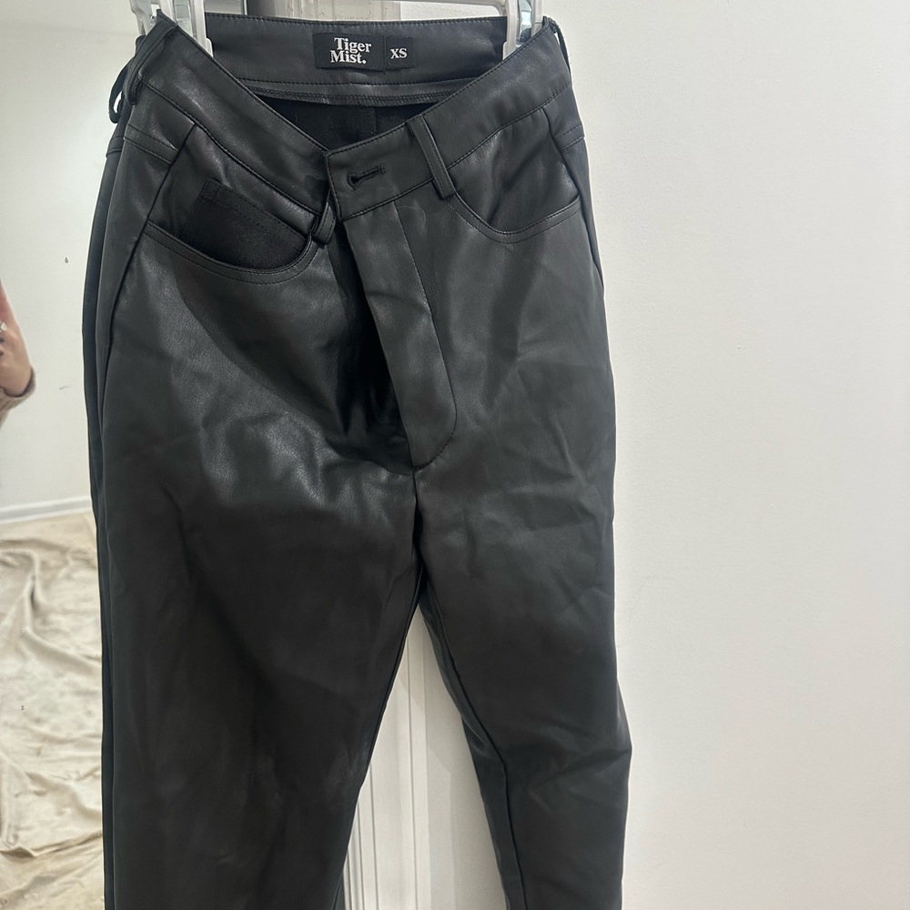 Tiger Mist Black Leather Pants